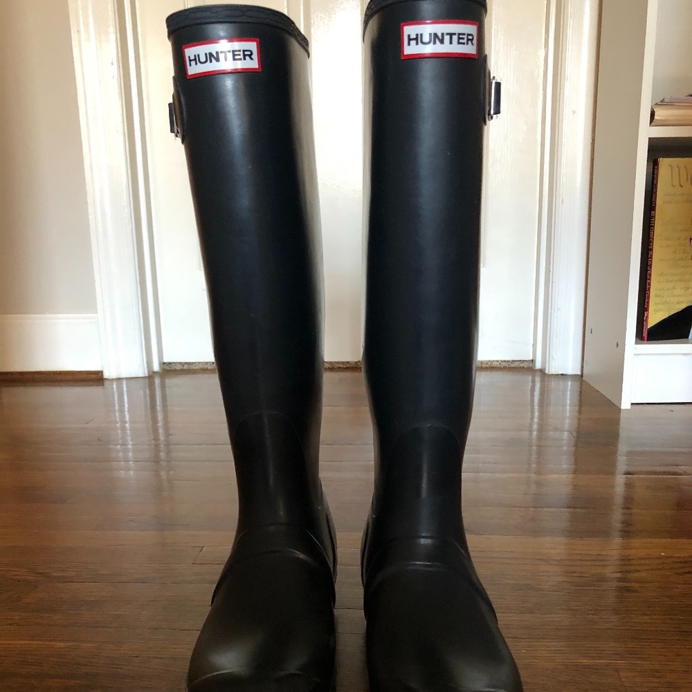 Navy Blue Hunter Boots Tall